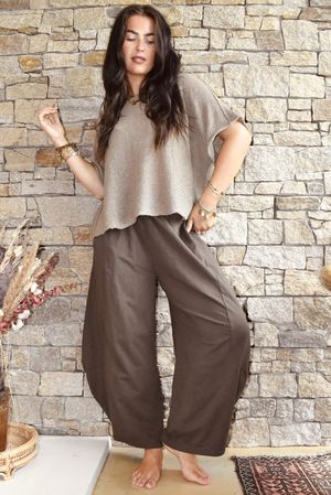 Lagen 7/8 Barrel Pant Chocolate